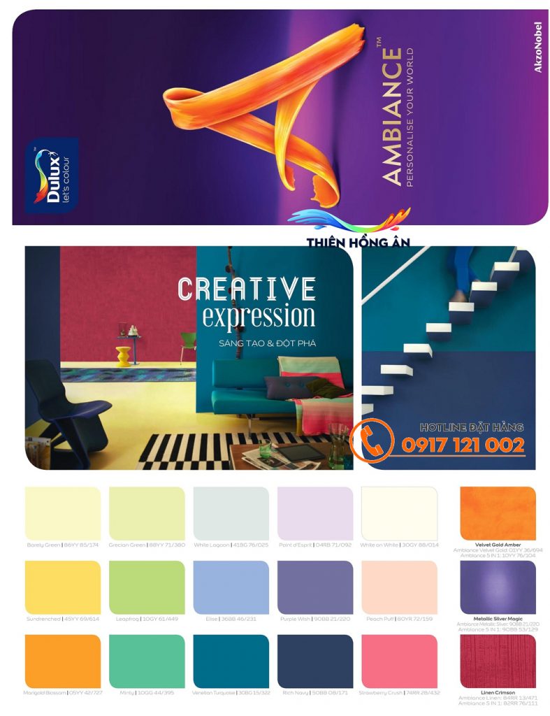 Bảng Màu Sơn Dulux Ambiance 5in1: Bảng màu sơn Dulux Ambiance 5in1 mang đến lựa chọn màu sắc tuyệt vời cho ngôi nhà của bạn. Chất lượng vượt trội và độ bền cao đến 6 năm. Hãy xem hình ảnh chi tiết và trải nghiệm sự khác biệt của sơn này.